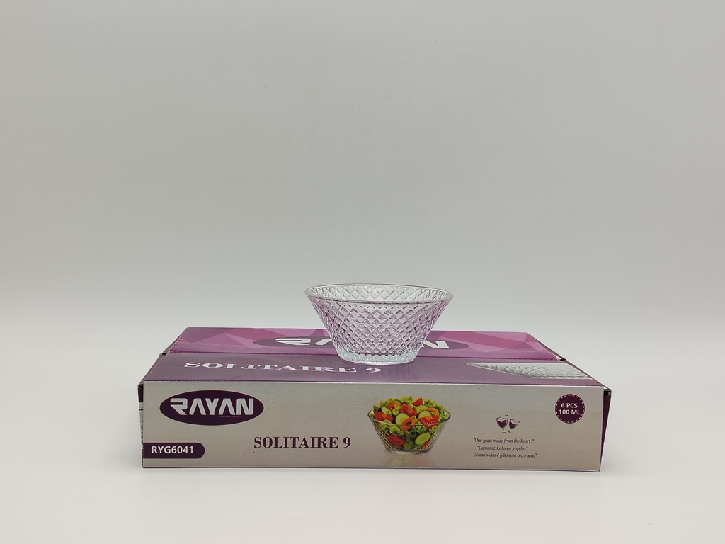 SET 6 MINI BOLS EN VERRE 100 ML