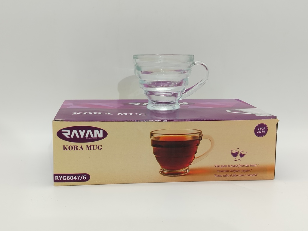 SET 6 TASSES EN VERRE 200 ML