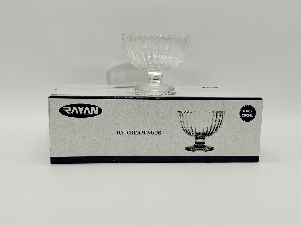 SET 6 COUPES GLACE EN VERRE 200 ML