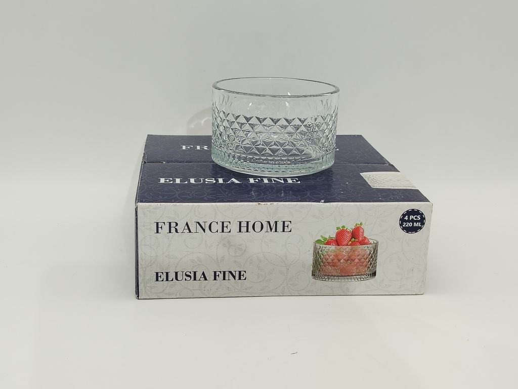 SET 4 MINI BOLS EN VERRE 250 ML