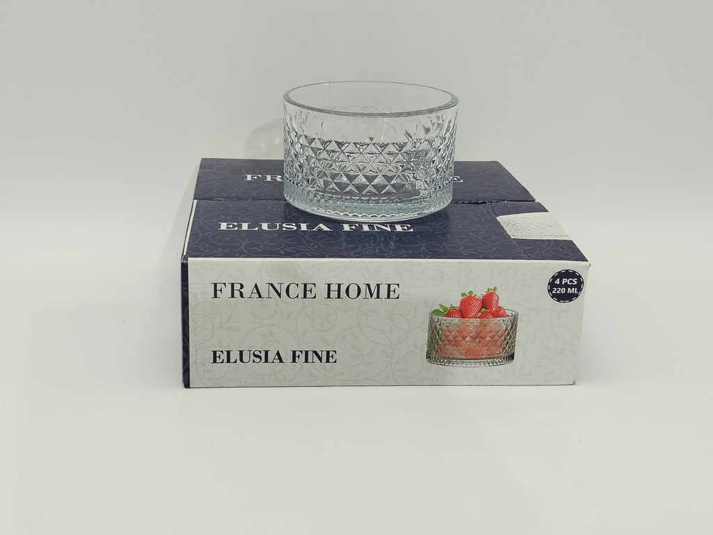 SET 4 MINI BOLS EN VERRE 250 ML
