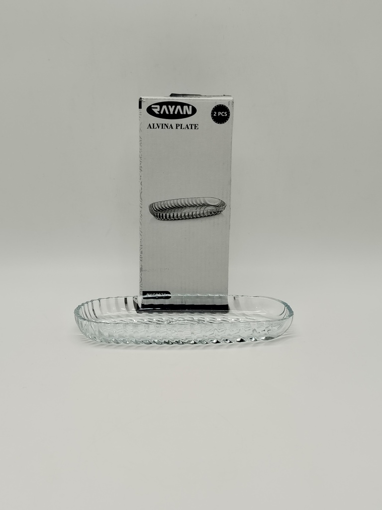 SET 2 ASSIETTES VERRE 18X7 CM