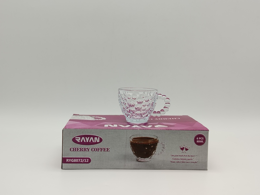 SET 6 TASSES EN VERRE 80 ML