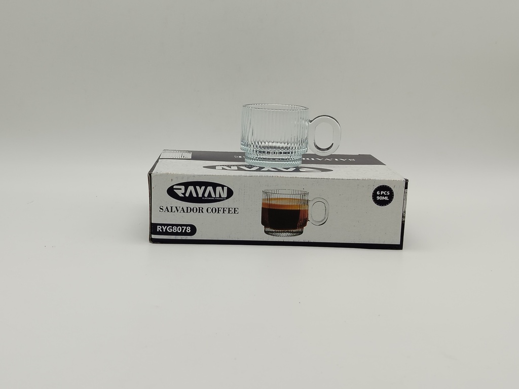 SET 6 TASSES EN VERRE 90 ML