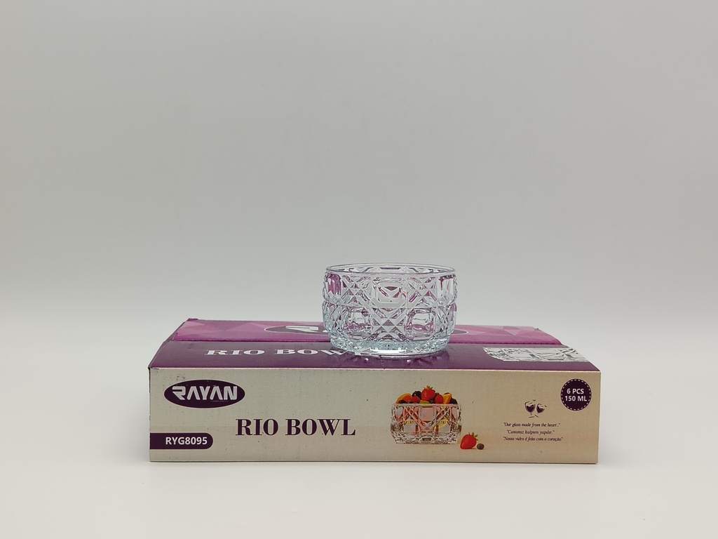 SET 6 MINI BOLS EN VERRE 150 ML