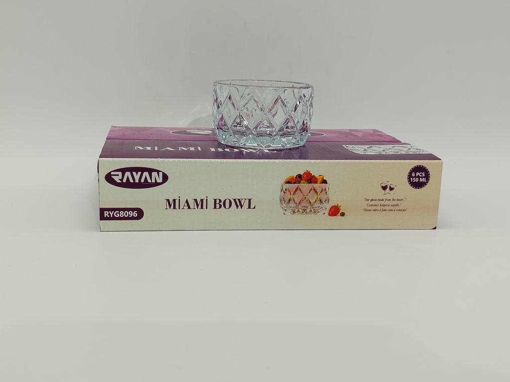 SET 6 MINI BOLS EN VERRE 150 ML