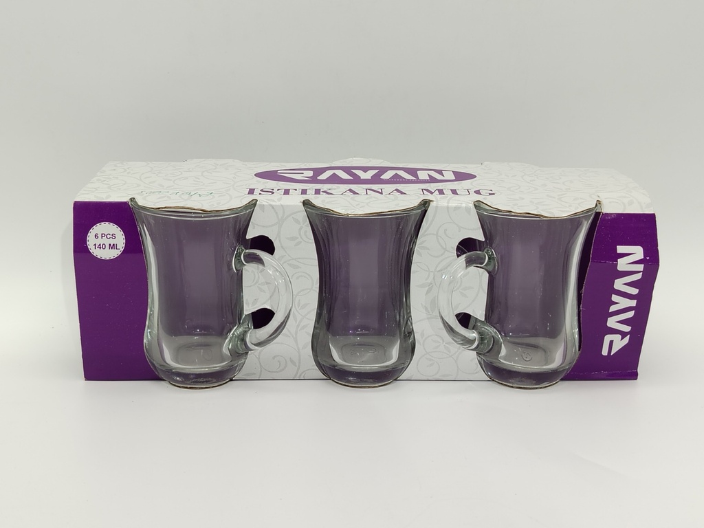 SET 6 TASSES EN VERRE 140 ML