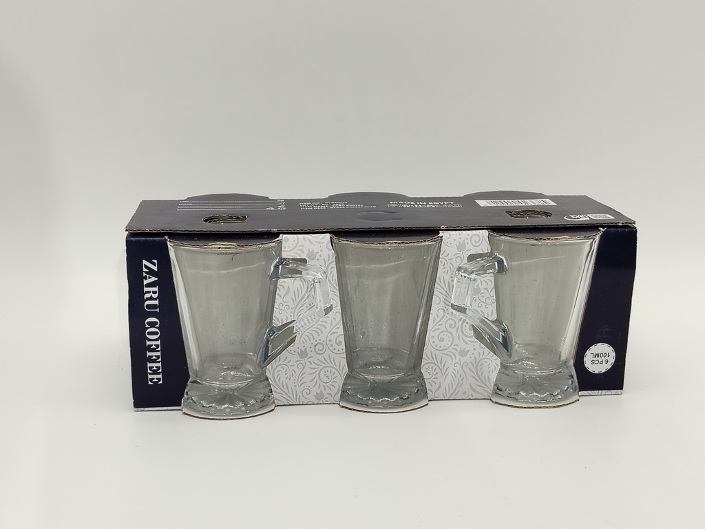 SET 6 TASSES EN VERRE 100 ML
