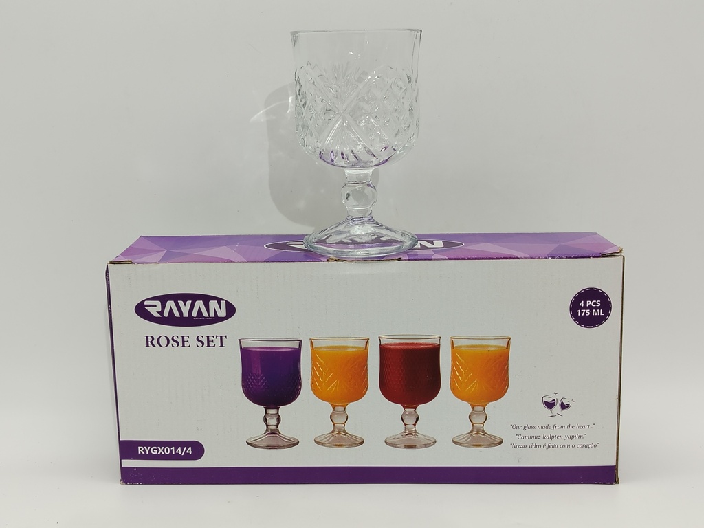 SET 4 VERRES A PIEDS 175 ML