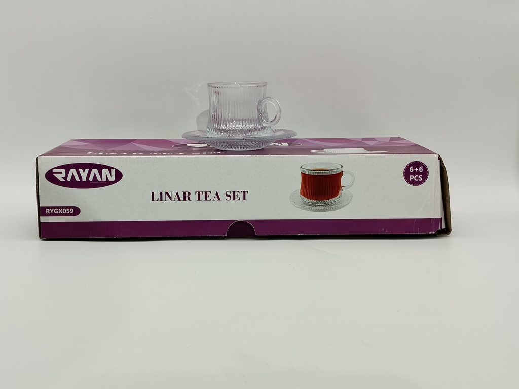 SET 6 TASSES 110 ML + 6 SOUS TASSES EN VERRE