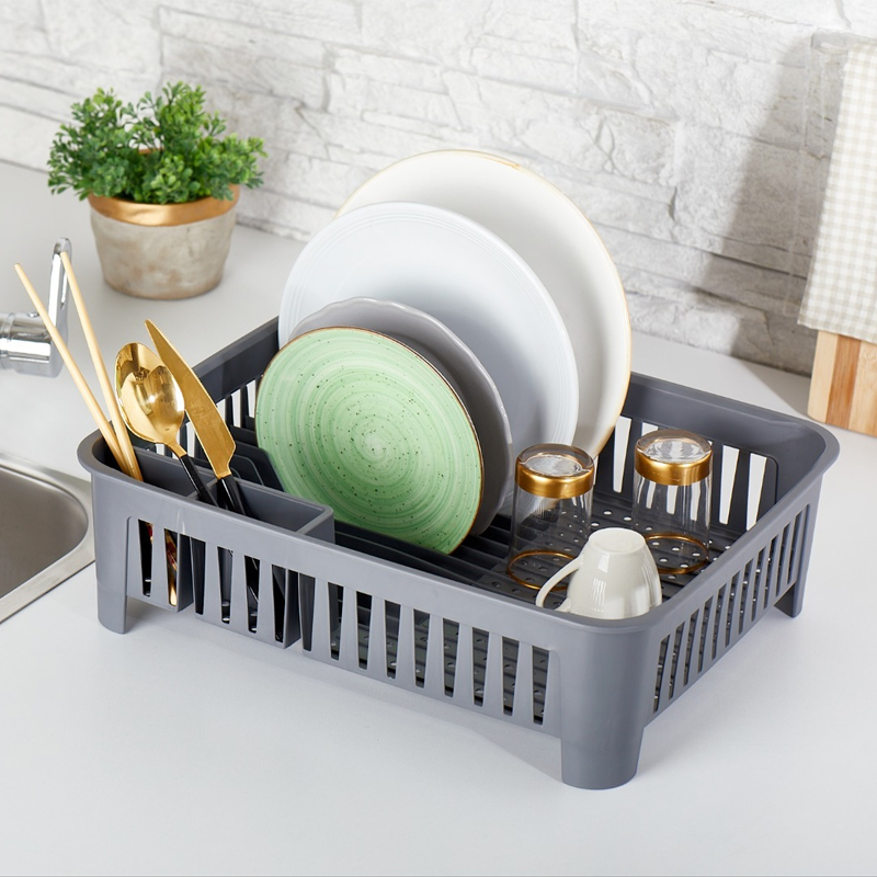 EGOUTTOIR COUVERT 40X32X12 CM MIX GRIS/BLANC/NOIR/BEIGE