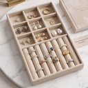 BOITE A BIJOUX 21X12 CM MIX BEIGE/GRIS