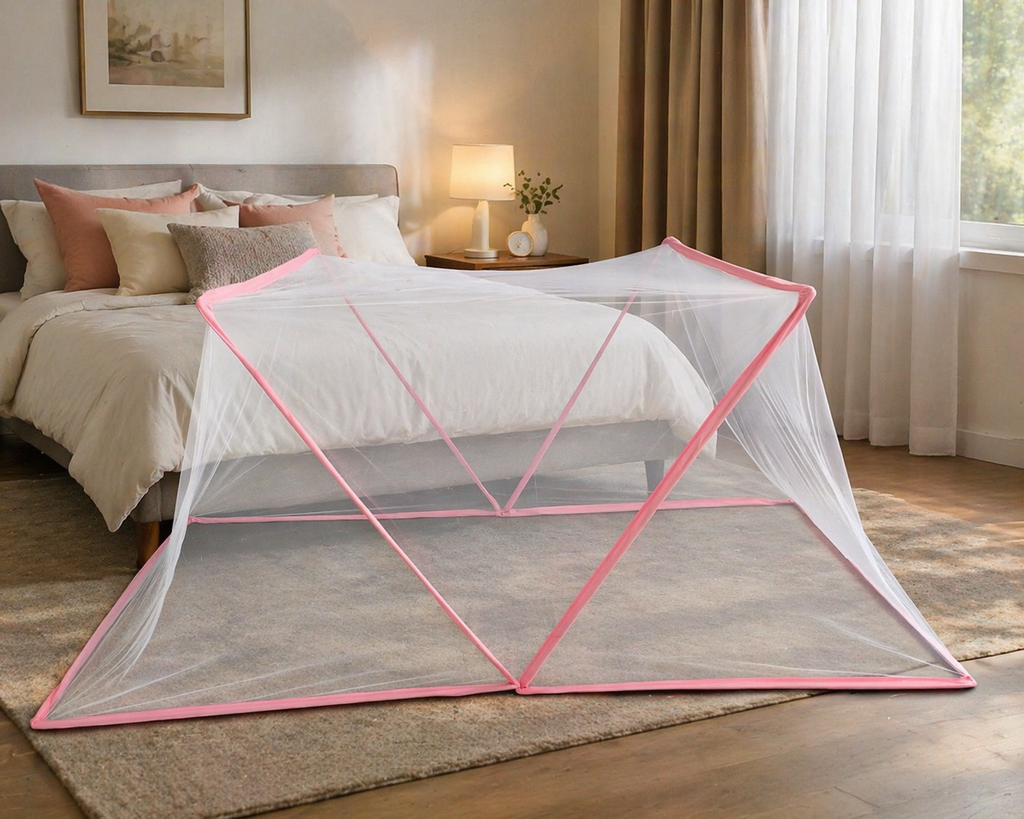 TENTE ANTI INSECTE 190X100 CM MIX BLEU/ROSE