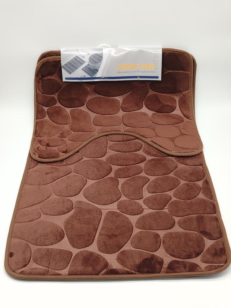 SET TAPIS + CONTOUR WC 80X50 CM 50X40 CM MIX GRIS/NOIR/MARRON