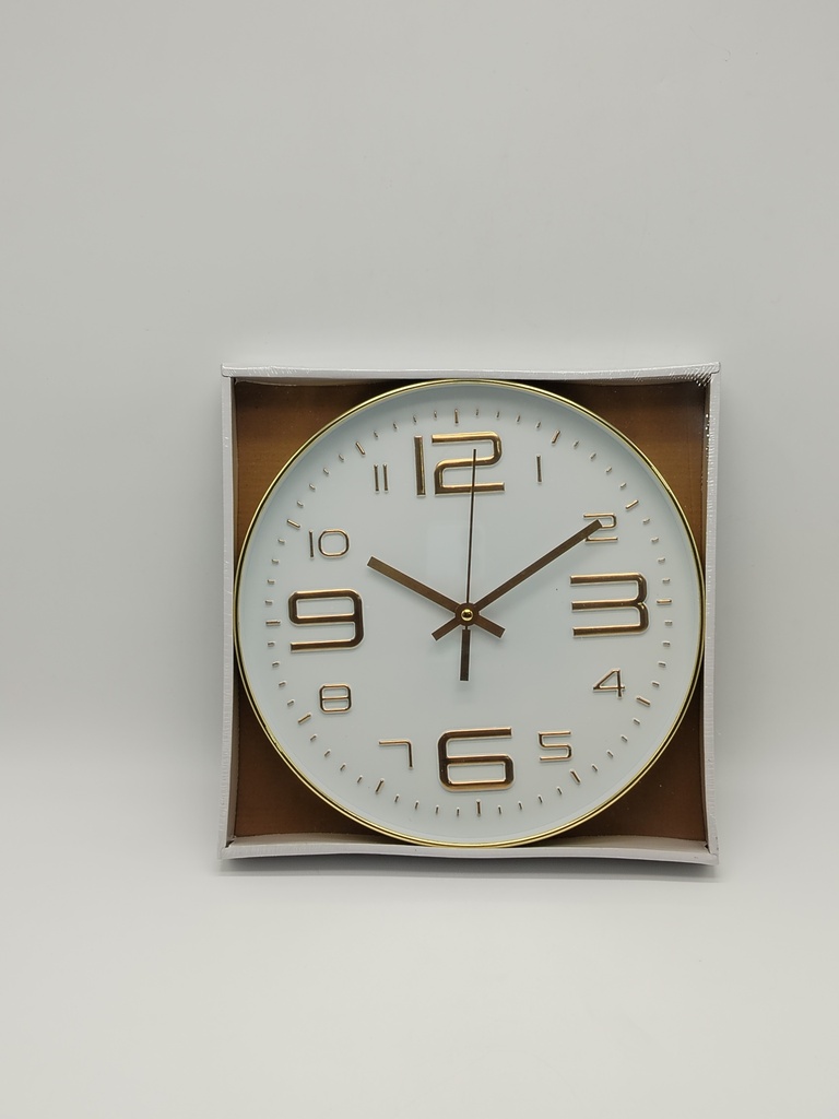 HORLOGE 28 CM MIX OR / BLANC