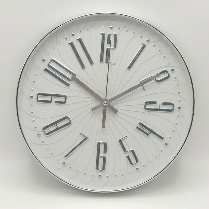 HORLOGE 29 CM MIX BLANC / ARGENT