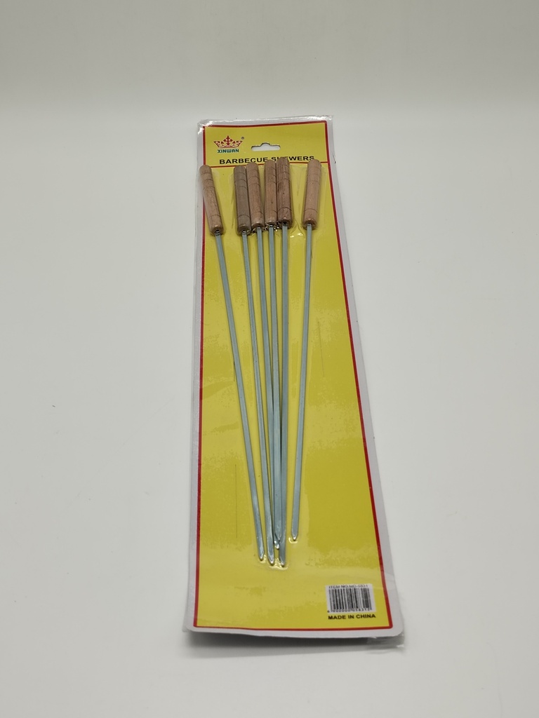 BROCHETTE 6 PIECES MANCHE BOIS