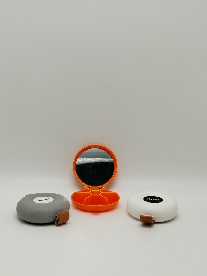 BOITE A BIJOUX 8X2.5 CM MIX GRIS/ORANGE/BLANC