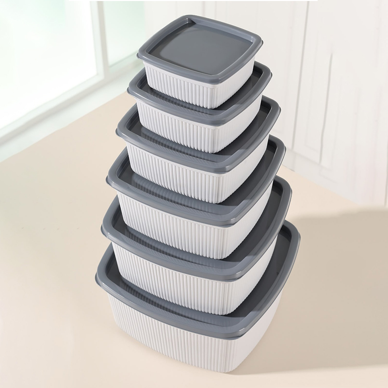 SET 6 BOITES ALIMENTAIRE PLASTIQUE (300 / 500 / 850 / 1350 / 2100 / 3200 ML)