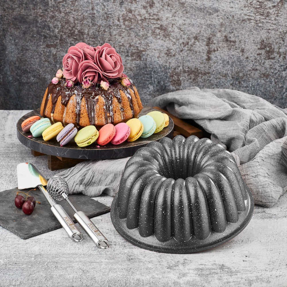 MOULE GATEAU GRANIT 26 CM MIX ROUGE/NOIR