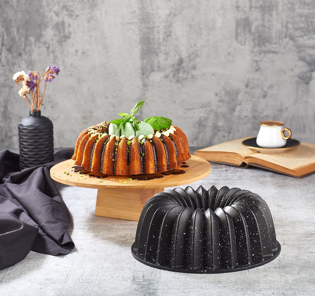 MOULE GATEAU GRANIT 26 CM MIX NOIR/ROSE/OR/ROUGE