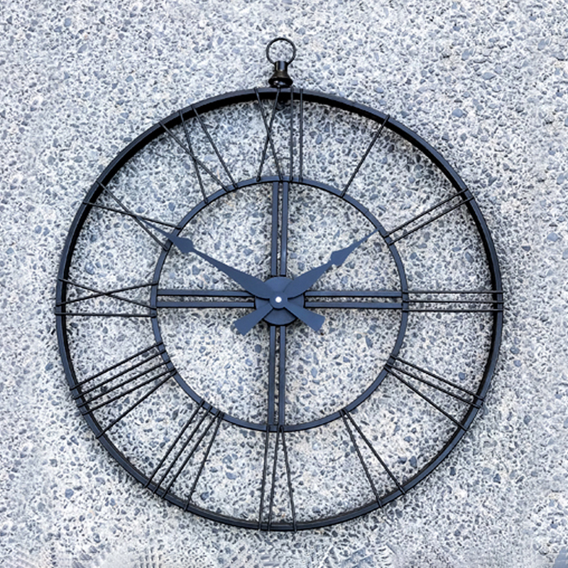 HORLOGE MURALE 70CM METAL NOIR