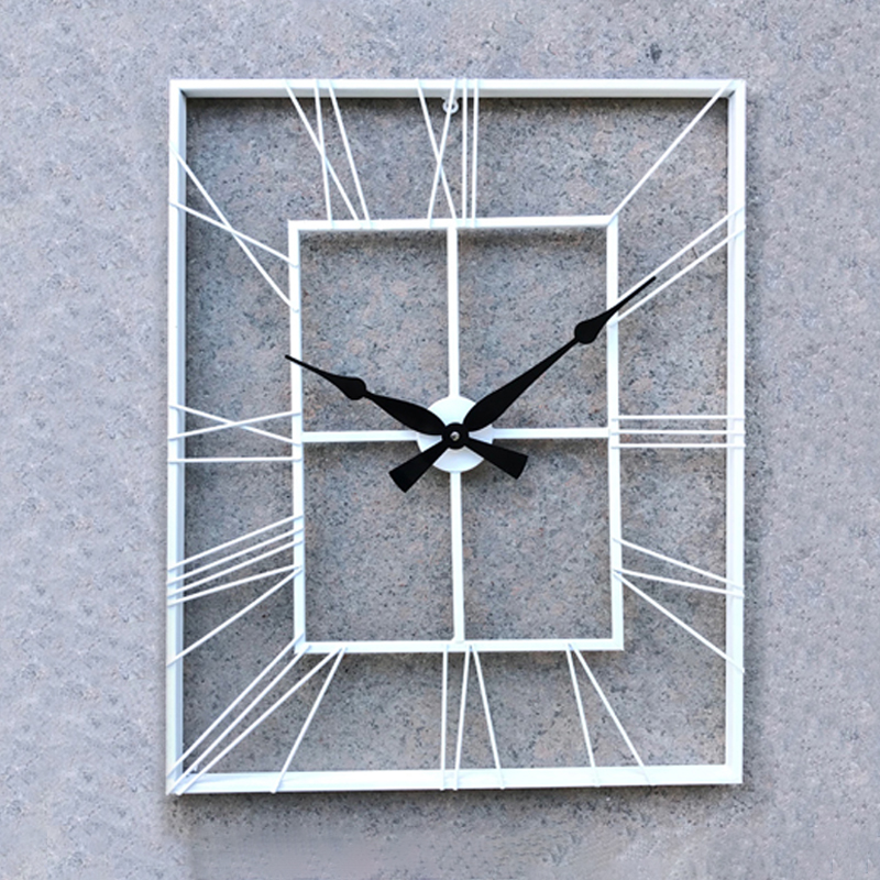 HORLOGE MURALE METAL 60,5X70,5CM BLANC