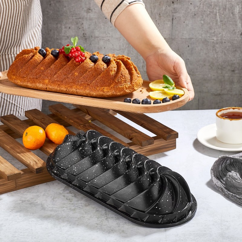 MOULE CAKE GRANIT 33 CM MIX GRIS/ROSE/OR/ROUGE