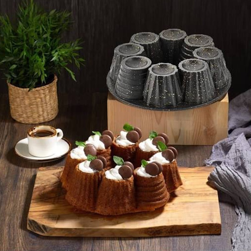MOULE GATEAU GRANIT 26 CM MIX OR-ARGENT-NOIR
