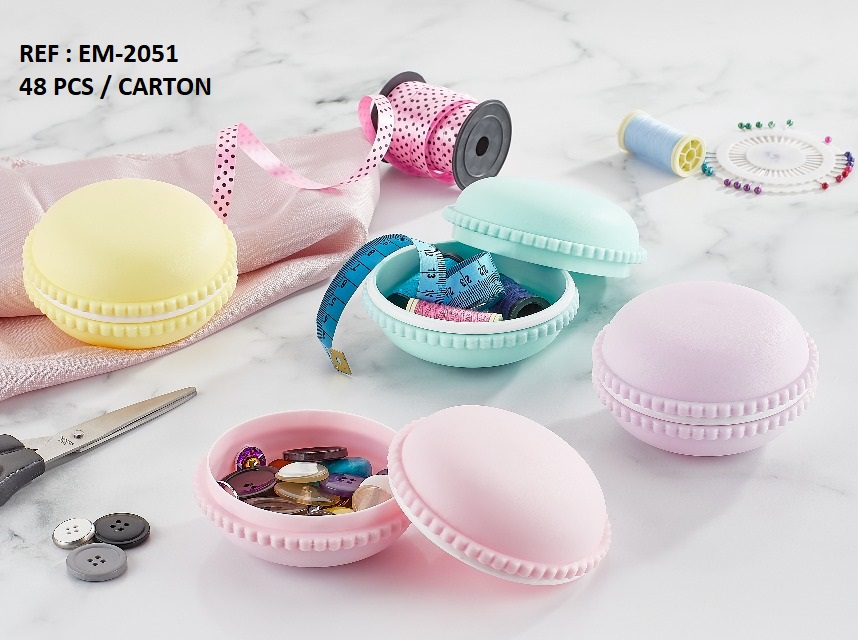 POT MACARON PLASTIQUE 5.5 X 10 CM MIX ROSE/BLEU/JAUNE/VIOLET