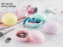 POT MACARON PLASTIQUE 5.5 X 10 CM MIX ROSE/BLEU/JAUNE/VIOLET