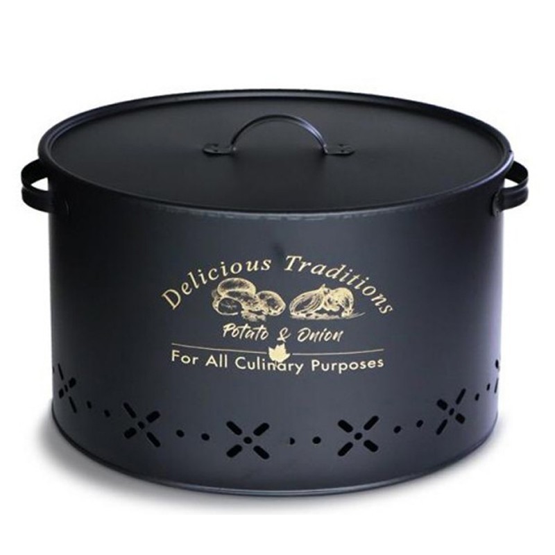 RANGEMENT METAL LEGUMES AVEC SEPARATEUR 18 LITRES 37X28X28 CM (NOIR)