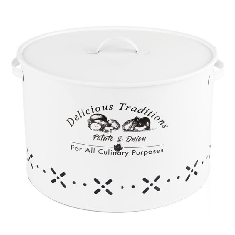 RANGEMENT METAL LEGUMES AVEC SEPARATEUR 18 LITRES 37X28X28 CM (BLANC)