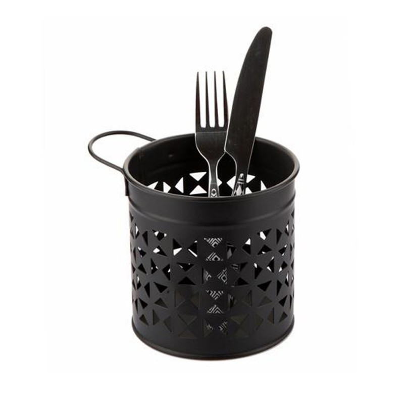 RANGE COUVERTS METAL 12X12 CM (NOIR)