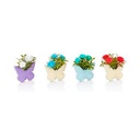 FLEUR  DECO PAPILLON MAGNETIQUE  MIX ROSE/LILA/BLEU/BLANC