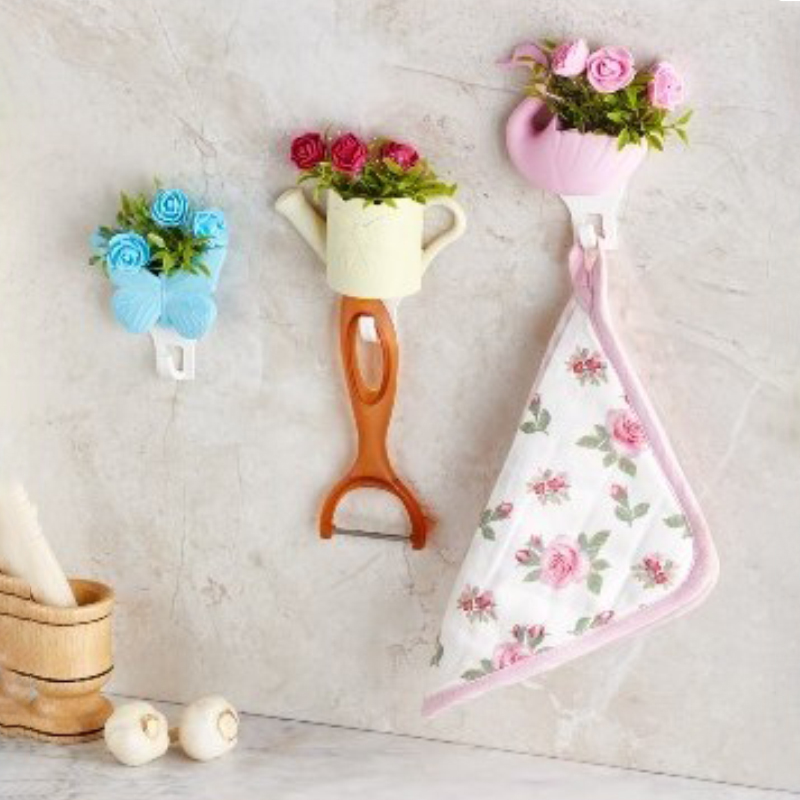 FLEUR DECO AVEC CROCHET FIXATION ADHESIVE