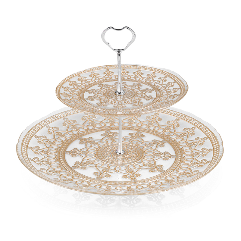 PLATEAU DE PRESENTATION 2 NIVEAUX 33-21CM OR/ARGENT