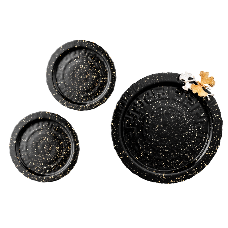 SET 7 PIECES ASSIETTE BLANC-NOIR