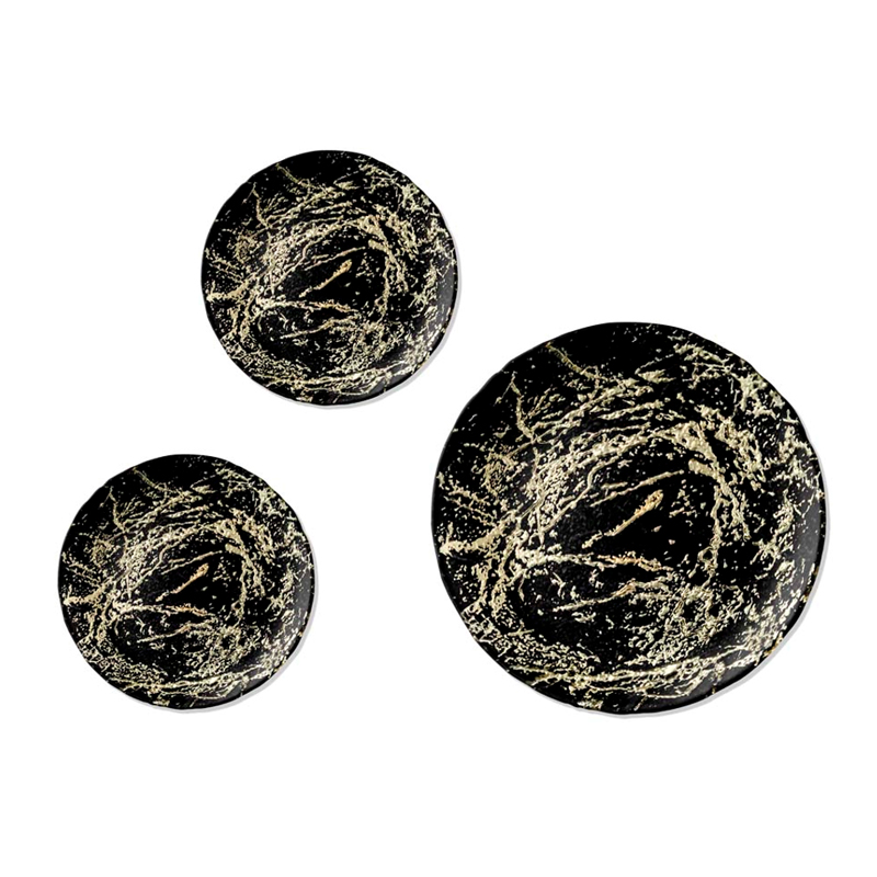 SET 7 PIECES ASSIETTES BLANC-NOIR