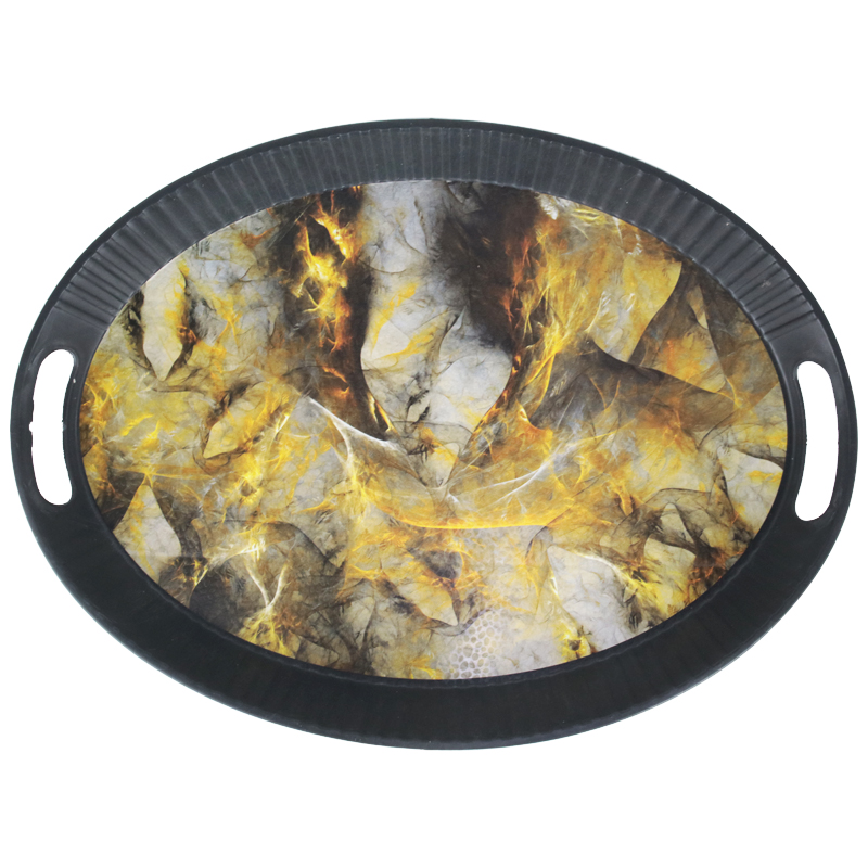 PLATEAU DECO PLASTIQUE OVAL 42X31X4 CM NOIR