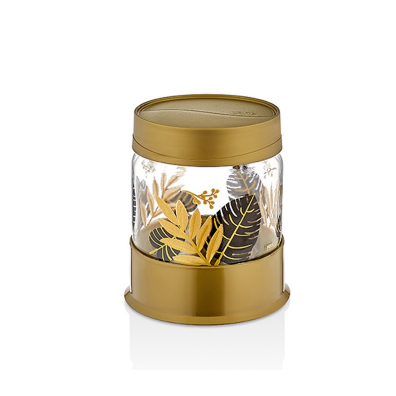 POT FEUILLE D OR VERRE 425 CC