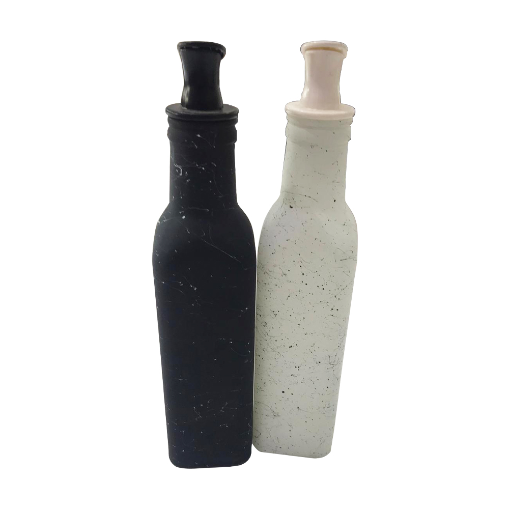 BOUTEILLE HUILE 250 CC DESIGN MARBRE (NOIR &amp; BLANC)