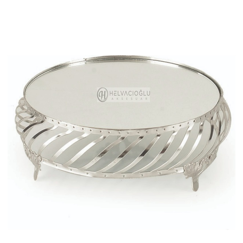 PLATEAU MIROIR 25 CM ARGENT
