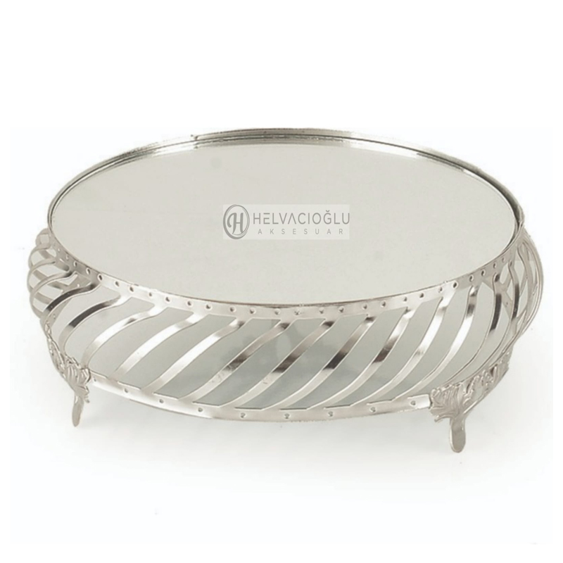 PLATEAU MIROIR 30 CM ARGENT