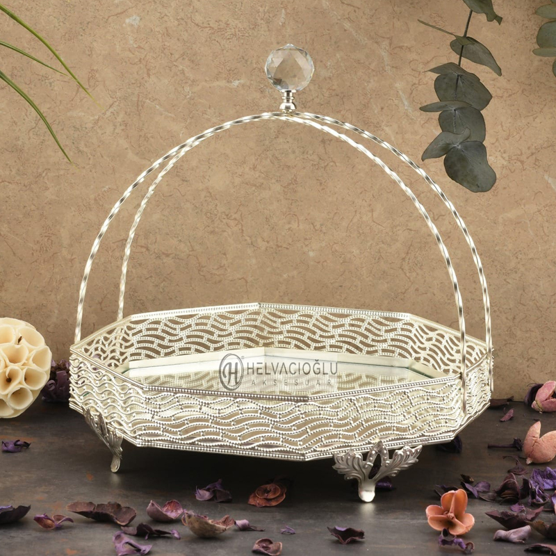PLATEAU DE PRESENTATION 25 CM ARGENT