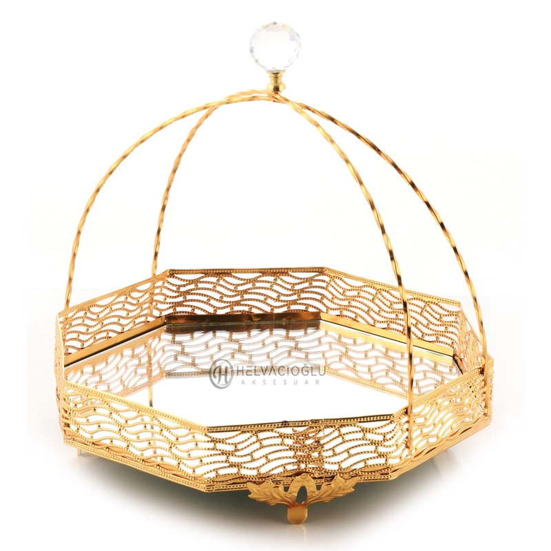 PLATEAU DE PRESENTATION 25 CM MIX OR-ARGENT