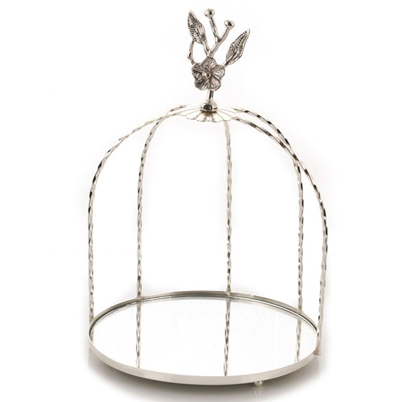 PLATEAU 1 NIVEAU CAGE 25CM ARGENT