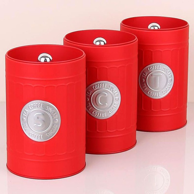 SET 3 BOITES METAL DECO 11 X 16 CM MIX ROUGE-VIOLET-NOIR-OR