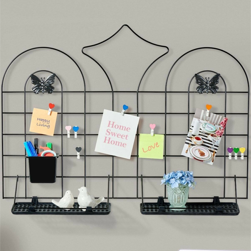 ETAGERE MURALE METAL NOIR 75X52 CM
