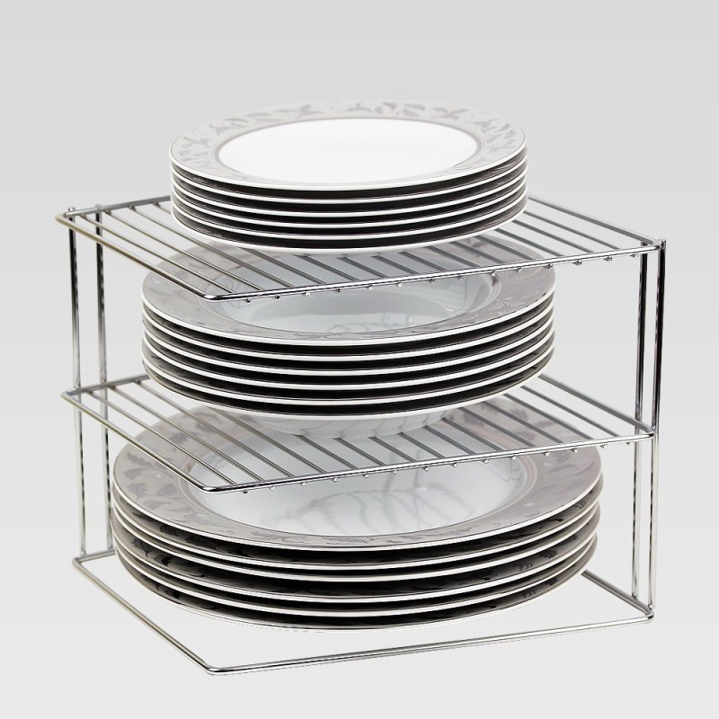 RANGEMENT ASSIETTES 3 NIVEAUX METAL